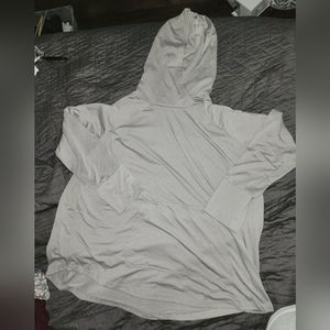 LuLaRoe 3xl Amber long sleeve hooded tshirt solid light gray